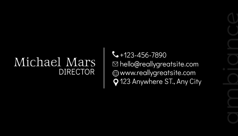 Business card of Michael Mars, Director