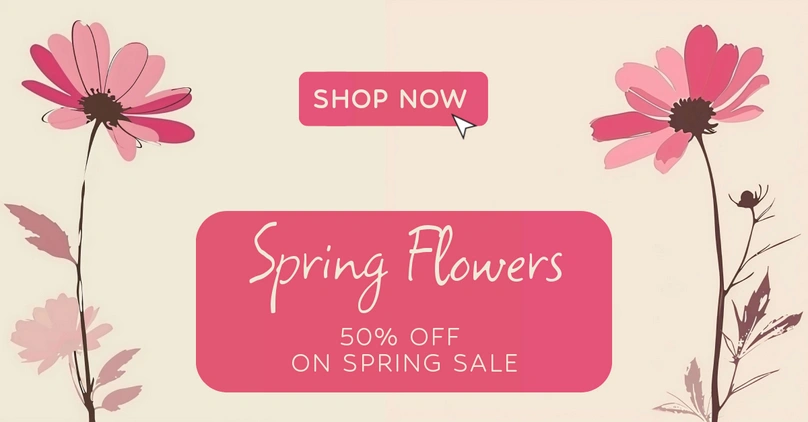 Spring flowers sale advertisement