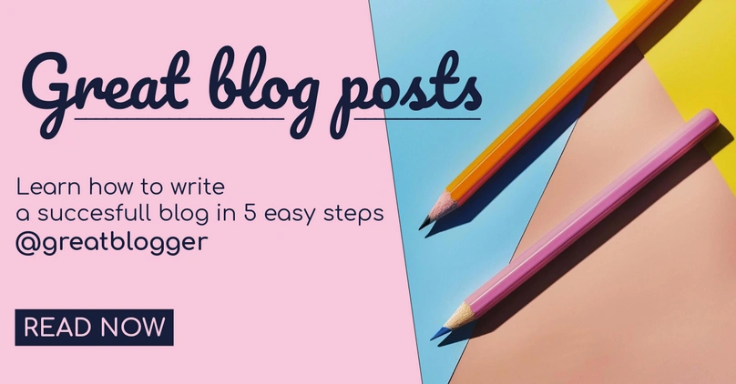 Advertisement for a guide on writing successful blog posts