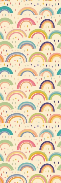 Repeating rainbow patterns with colorful accents