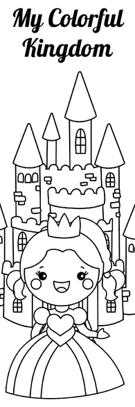 Princess standing in front of a castle for coloring