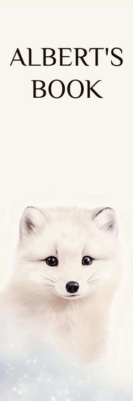 Customizable bookmark design with an arctic fox theme