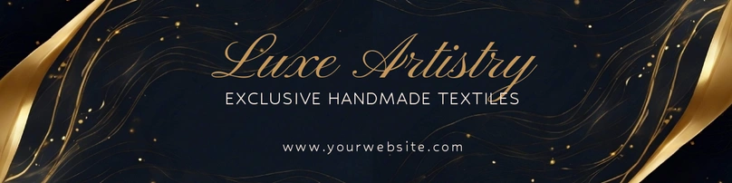 Handmade textiles boutique promotional banner with luxurious design