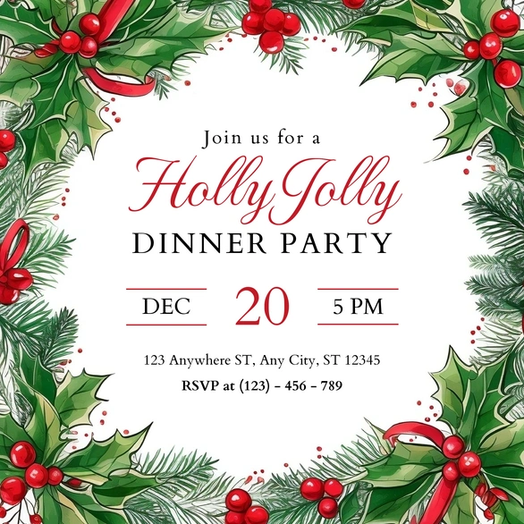 Christmas Dinner Party Invitation