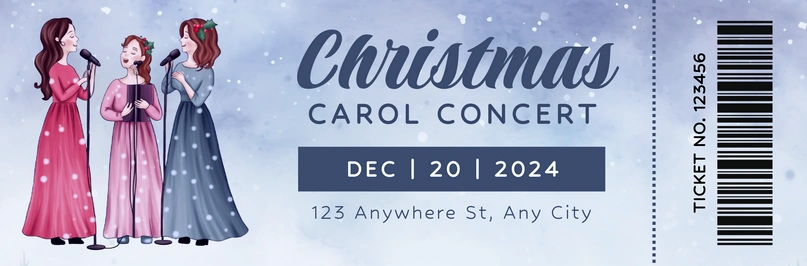 Christmas carol concert event ticket