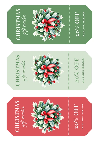 Christmas themed gift vouchers