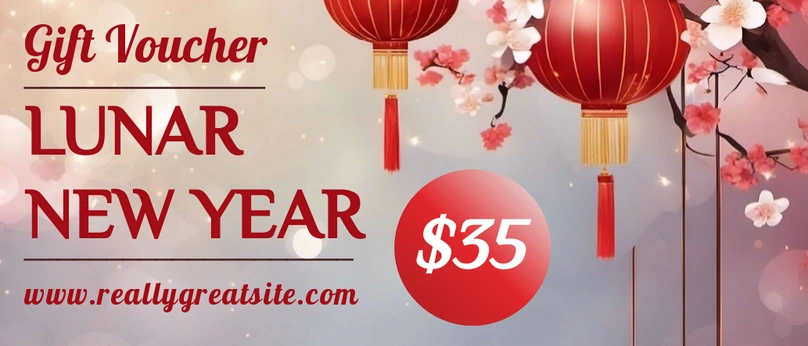 A gift voucher card for the Lunar New Year celebration.