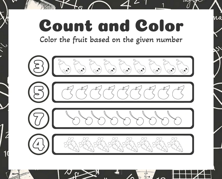 Mathematical counting and coloring activity