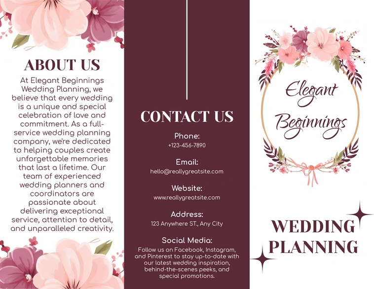 Wedding Planning Service Brochure