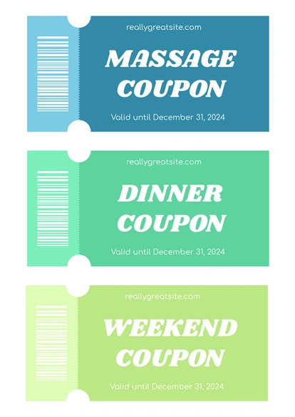 Discount coupons for various services