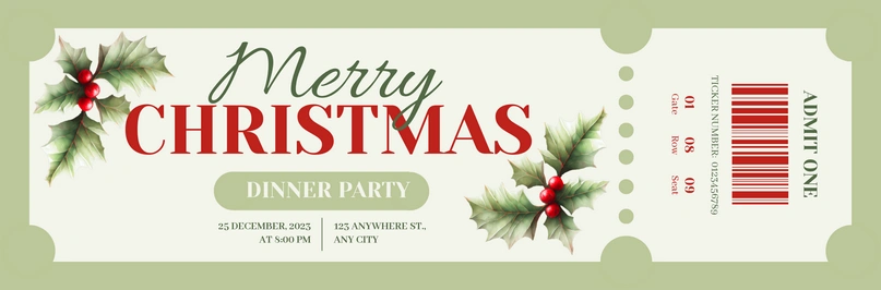 Christmas Dinner Party Ticket