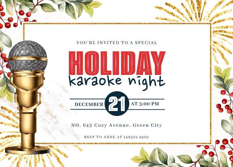A karaoke microphone with a holiday theme