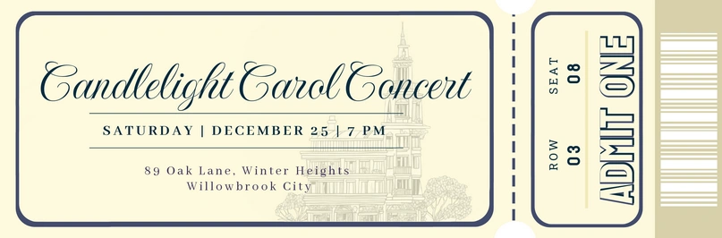 An event ticket for a Candlelight Carol Concert