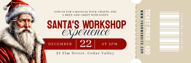 Santa's Workshop Experience Event Ticket