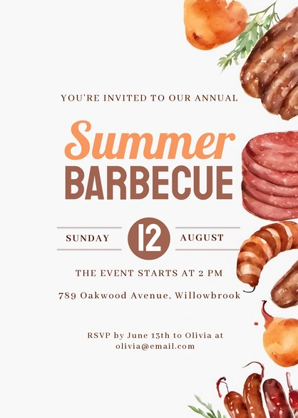 A barbecue event invitation