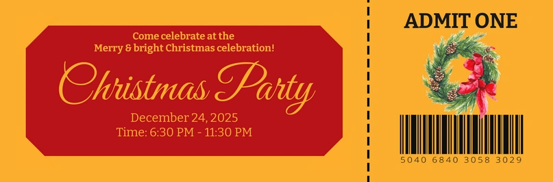 Christmas party admission ticket