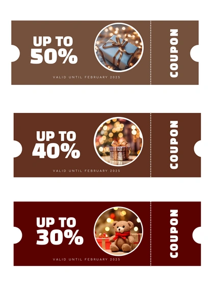 Discount coupon design with holiday themes