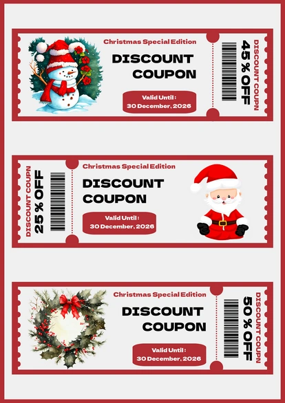 Christmas themed discount coupons