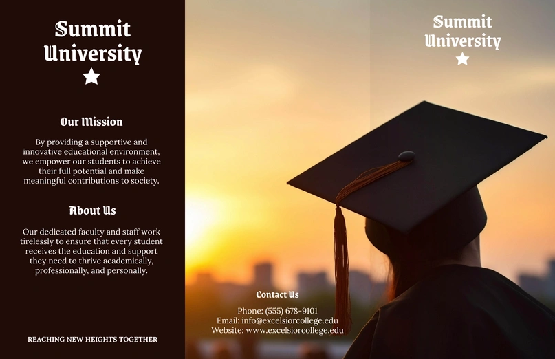 Promotional academic brochure for Summit University