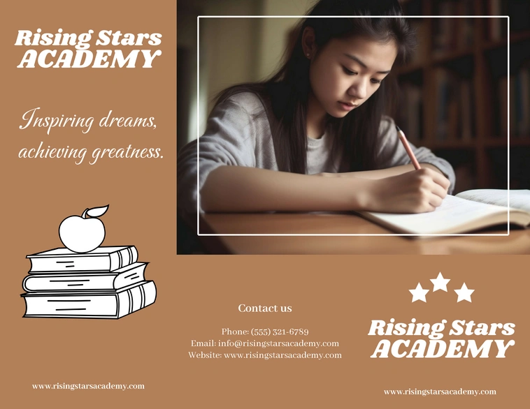 Advertisement for an educational academy.