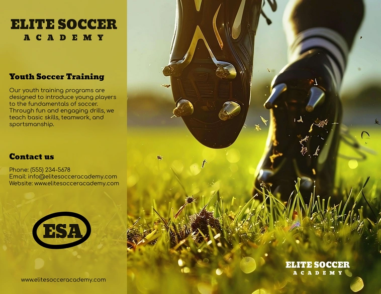 Soccer training advertisement for youth