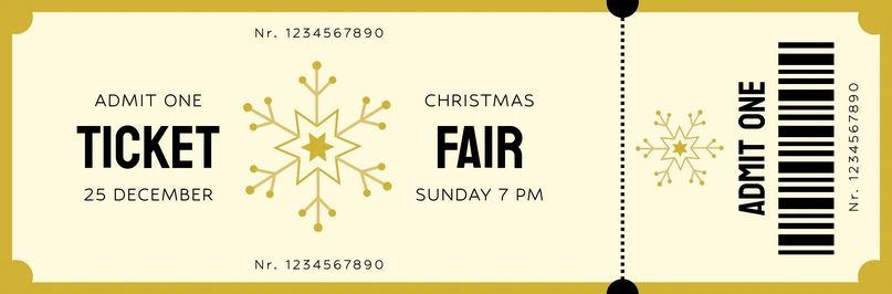 Christmas Fair Event Ticket Design