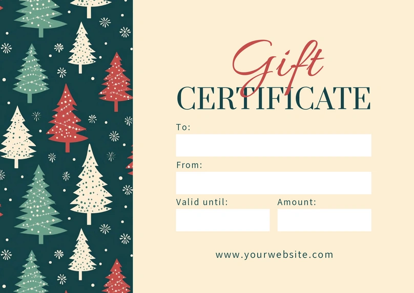 Christmas-themed gift certificate template