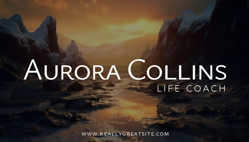 Promotional material for a life coach named Aurora Collins