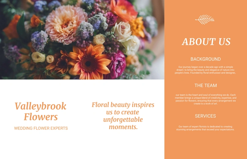 Valleybrook Flowers Company brochure page