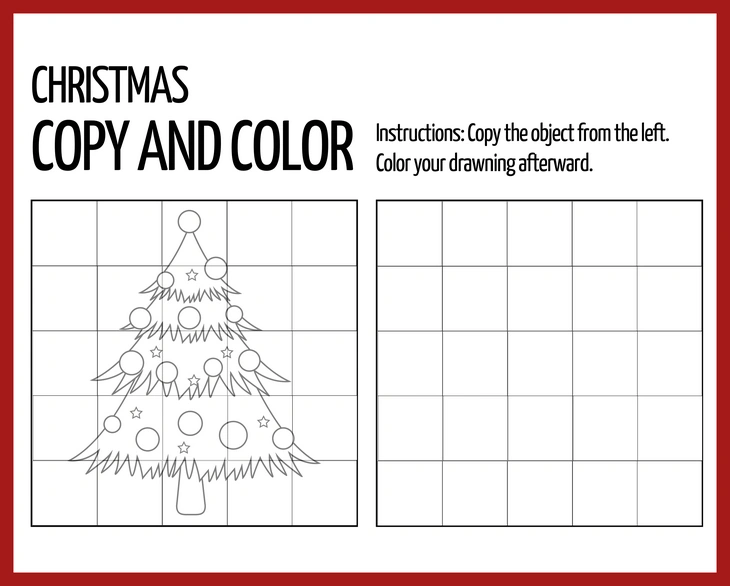 Christmas tree drawing activity