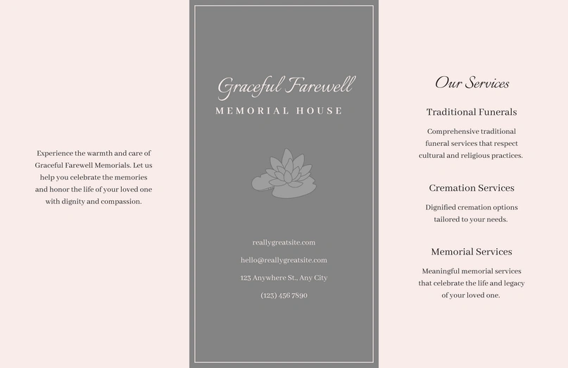 Brochure for a funeral services provider