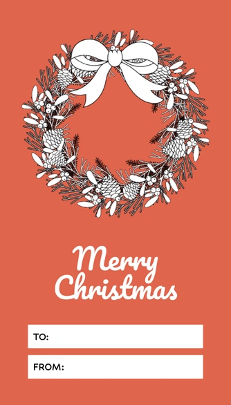A Christmas-themed gift tag
