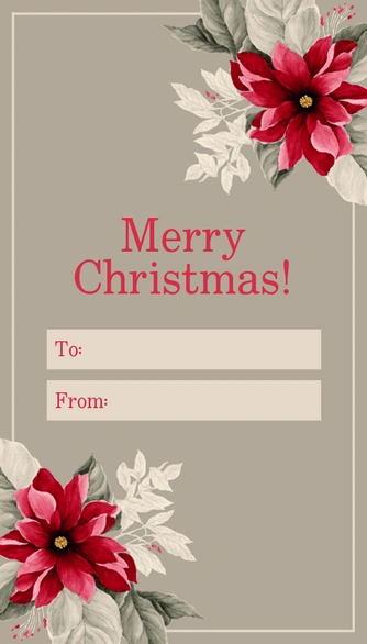 A Christmas card with floral elements