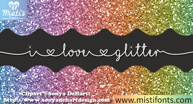I Love Glitter Skript-Schriftarten Schriftart Von Misti
