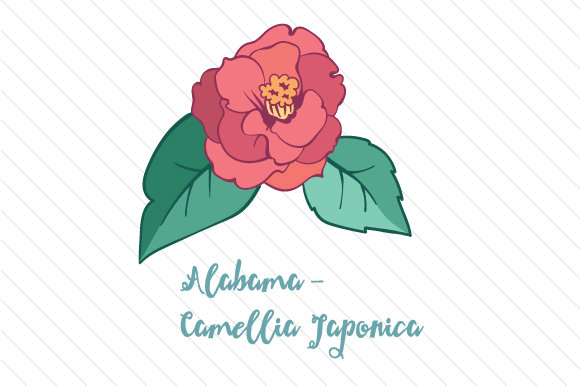 State Flower: Alabama Camellia Japonica State Flowers Plik rękodzieła do wycinania Przez Creative Fabrica Crafts