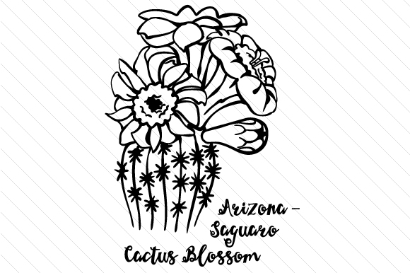 State Flower: Arizona Saguaro Cactus Blossom State Flowers File creazione per il taglio Di Creative Fabrica Crafts 2