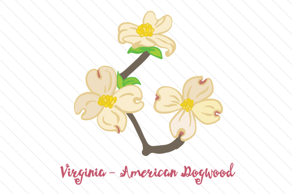 State Flower: Virginia American Dogwood State Flowers Craft Cut-bestand Door Creative Fabrica Crafts 1