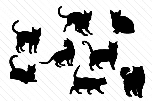 Cat Silhouettes Cats Plik rękodzieła do wycinania Przez Creative Fabrica Crafts