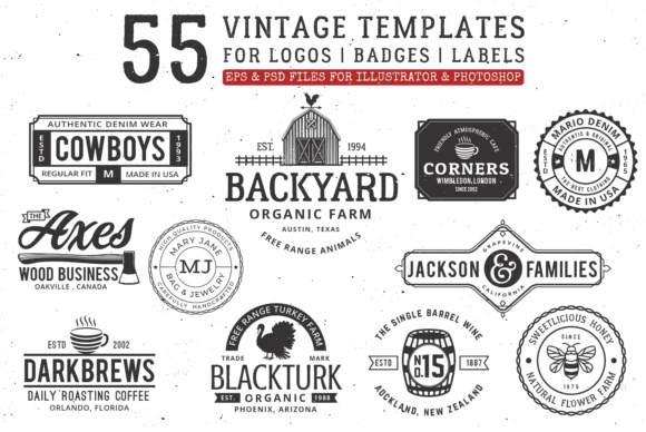 Vintage Logo Templates Graphic Logos By great19