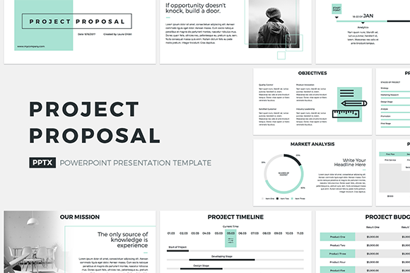 Project Proposal PowerPoint Template Grafik Kreative Präsentations-Vorlagen Von JetzTemplates