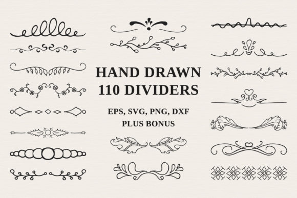 110 Hand Drawn Dividers Graphic Illustrations By Kirill's Workshop