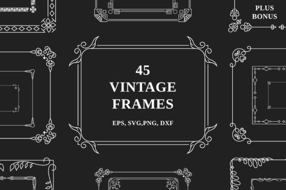 40 Vintage Ornate Corners and Borders Graphic Illustrations By Kirill's Workshop