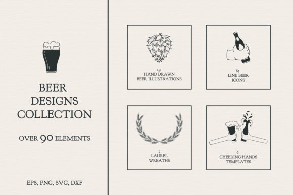 Beer Designs Collection Graphic Illustrations By Kirill's Workshop