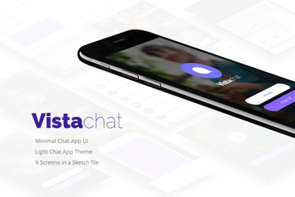 Vistachat Light App UI Sketch File Graphic UX and UI Kits By Webhance