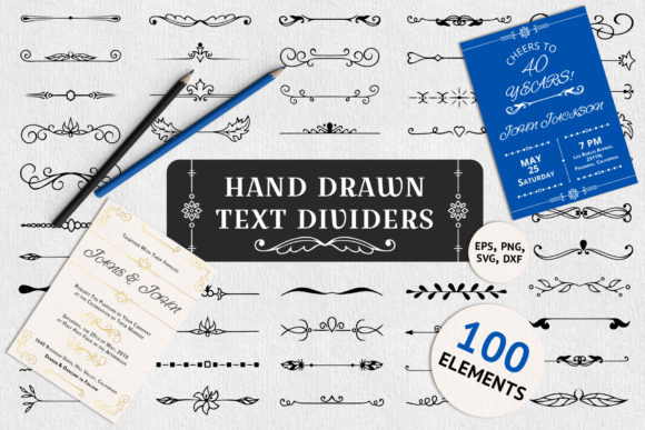 100 Hand Drawn Text Dividers Graphic Illustrations By Kirill's Workshop