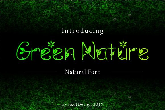 Green Nature Decorative Font By ZetDesign