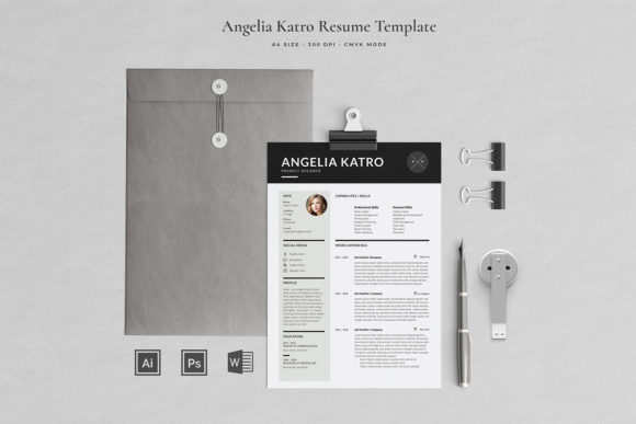 Resume Template 3 Pages Katro Graphic Print Templates By Blancalab Studio
