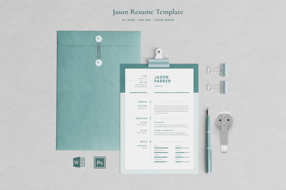 Resume Template 4 Pages | Parker Graphic Print Templates By Blancalab Studio
