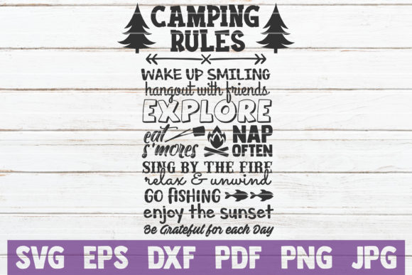 Camping Rules Cut File Graphic Crafts By MintyMarshmallows