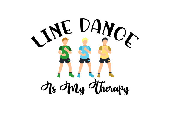 Line Dance is My Therapy Dance & Cheer Fichier de Découpe pour les Loisirs créatifs Par Creative Fabrica Crafts
